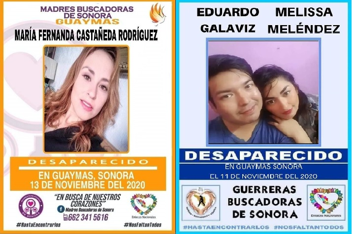 En menos de una semana tres mujeres y un hombre han desaparecido en Guaymas