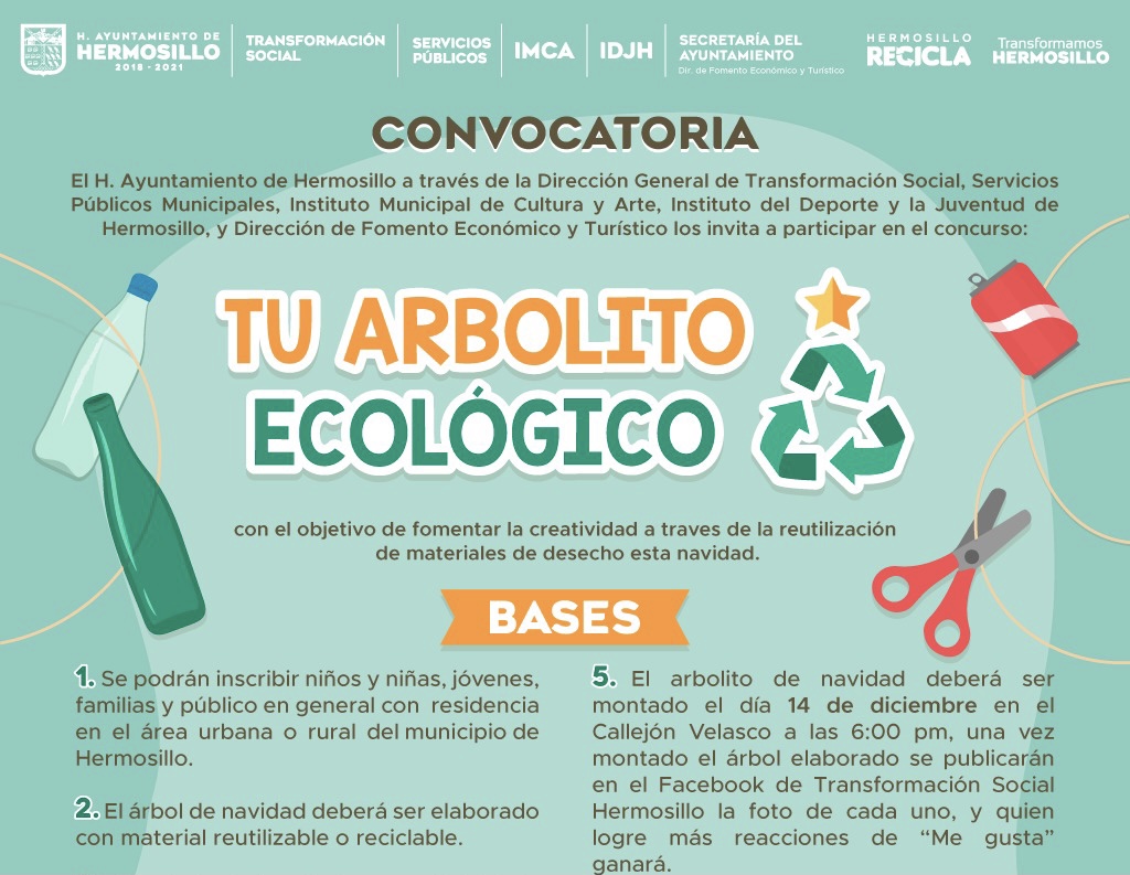 Convoca Ayuntamiento de Hermosillo a concurso “Tu Arbolito Ecológico”