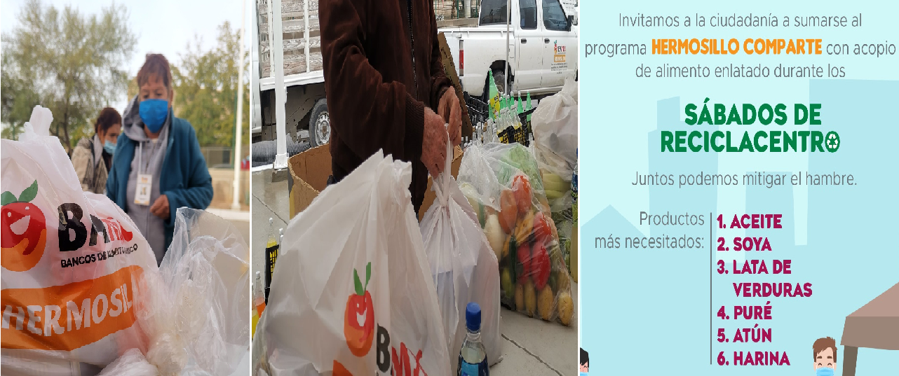 “Hermosillo Comparte”: recolectan alimentos no perecederos en los Reciclacentros