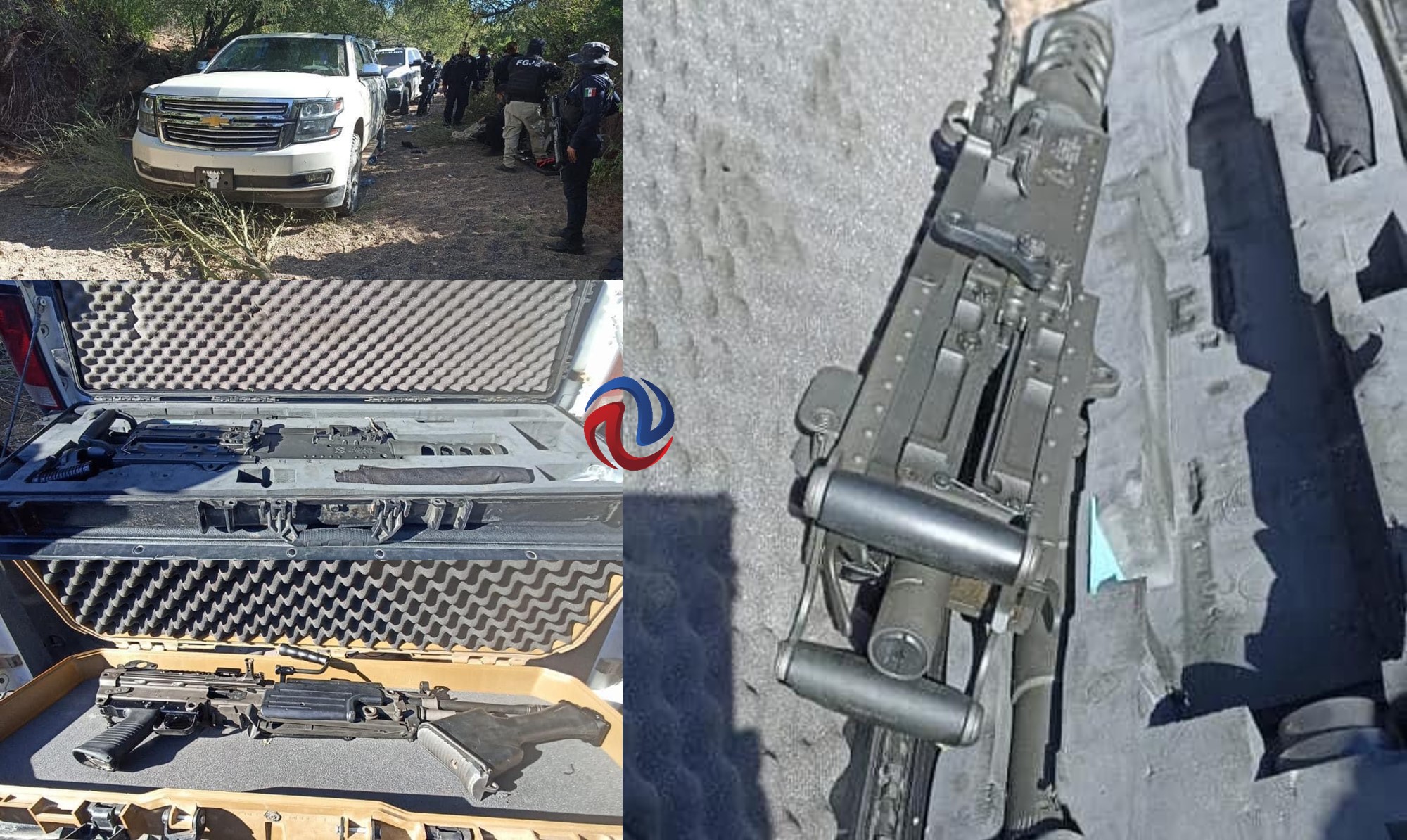 Decomisaron auto blindado y ametralladoras en Sonora