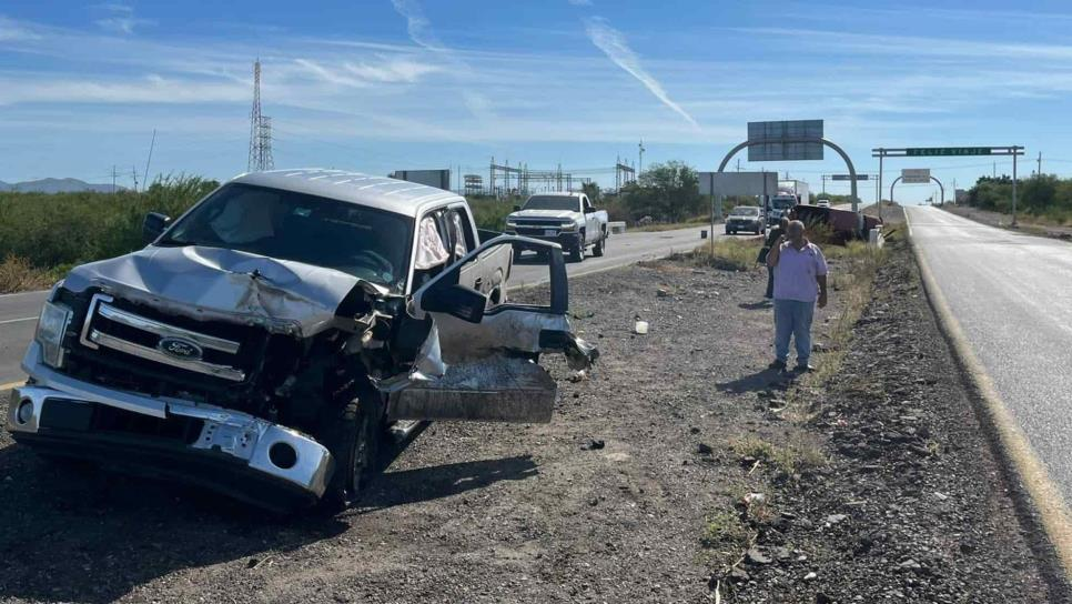 Aparatoso accidente deja a una persona lesionada en el arco del límite entre Sinaloa y Sonora