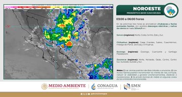 Llegan lluvias fuertes a Sonora y Chihuahua hoy, 28 de junio